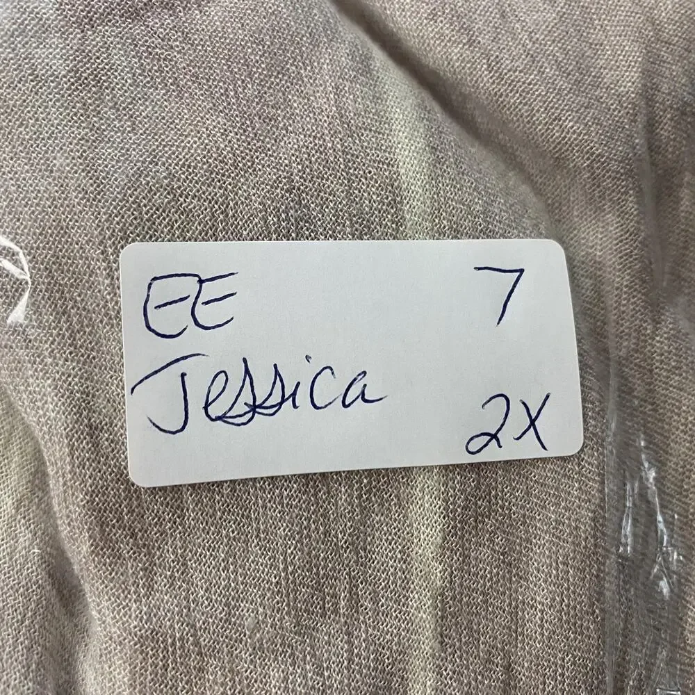 Vintage Jessica Taylor Dress 2X Beige Paisley Tropical Coastal Beachy Grunge Y2K - Picture 11 of 11